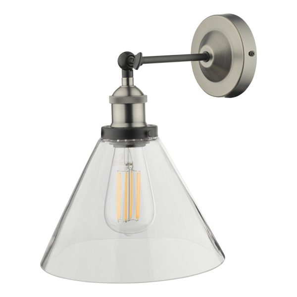 Ray Single Wall Light Antique Nickel Clear Glass - Image 6