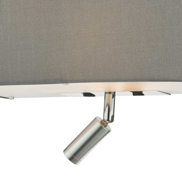 Ronda 3 Light Wall Light Grey With LED Reading Light - Image 5