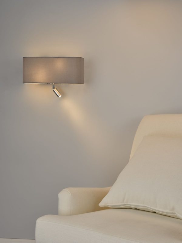 Ronda 3 Light Wall Light Grey With LED Reading Light - Image 6