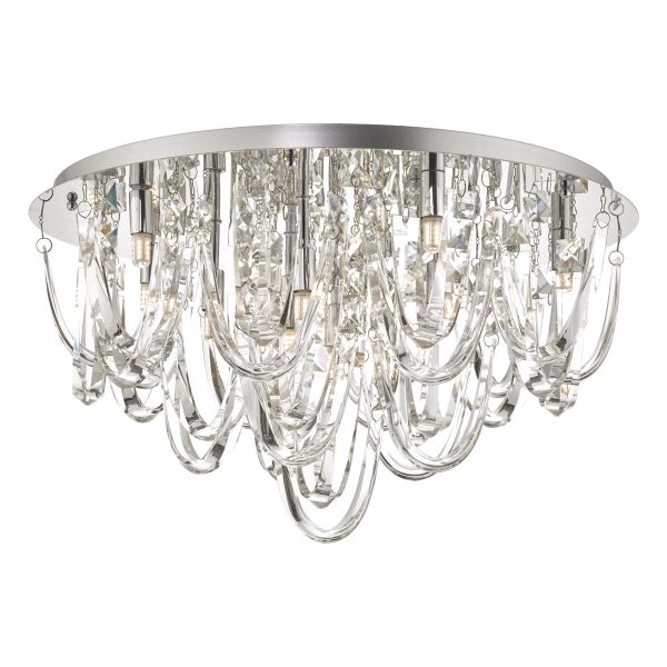 Roxanne 11lt Flush Polished Chrome & Crystal