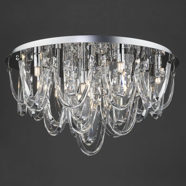 Roxanne 11lt Flush Polished Chrome & Crystal - Image 3