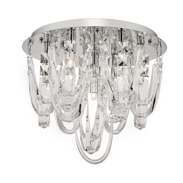 Roxanne 7lt Flush Polished Chrome & Crystal