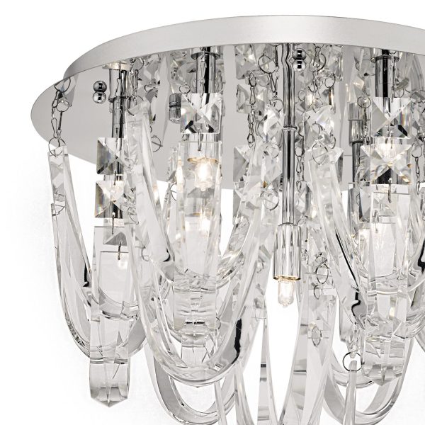 Roxanne 7lt Flush Polished Chrome & Crystal - Image 2