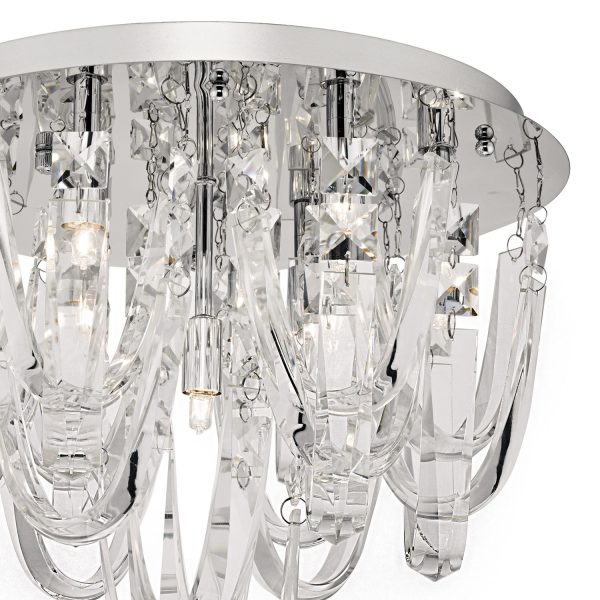 Roxanne 7lt Flush Polished Chrome & Crystal - Image 3