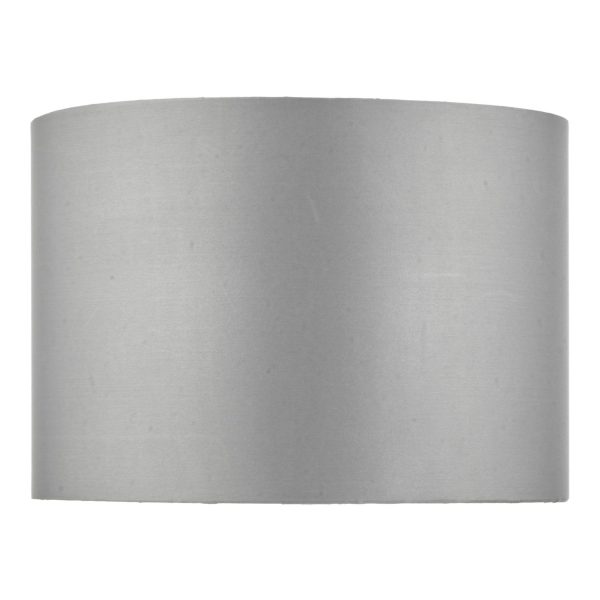 Yalena Grey Faux Silk Drum Shade 23cm