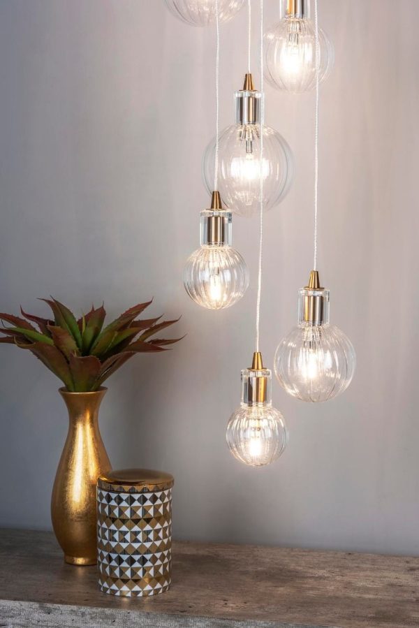 Dita 10lt Cluster Pendant Brass & Glass - Image 4