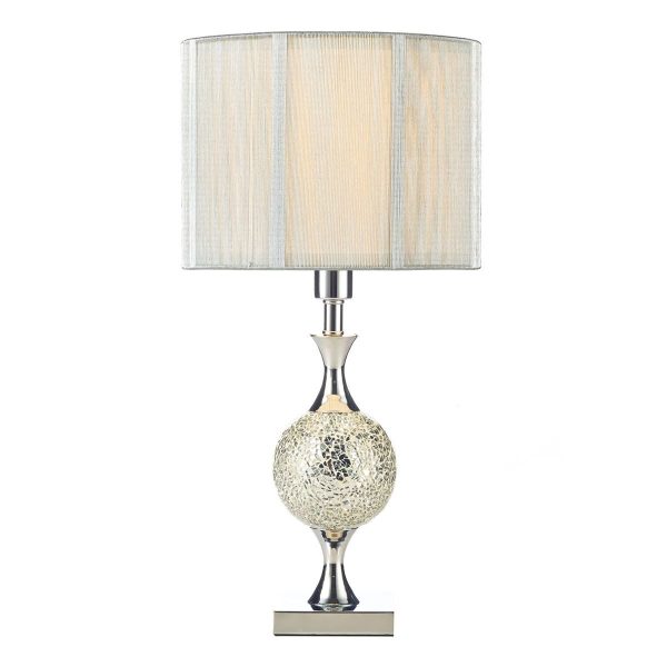 Elsa Table Lamp Silver Mosaic With Shade