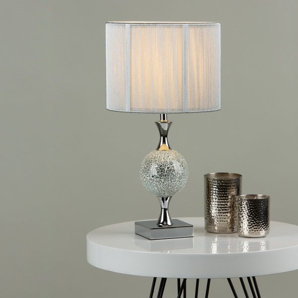 Elsa Table Lamp Silver Mosaic With Shade - Image 5