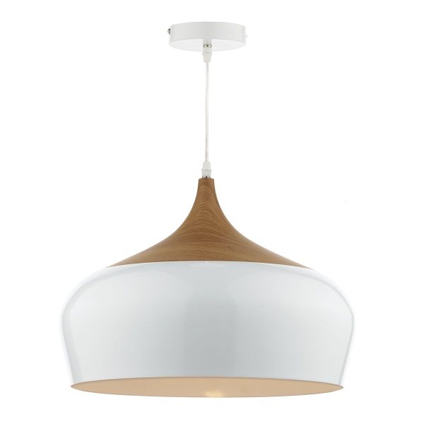 Gaucho 1 Light Pendant White Large