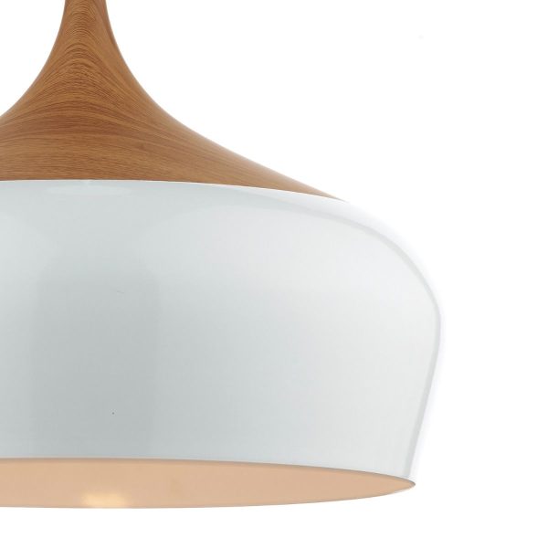 Gaucho 1 Light Pendant White Large - Image 2