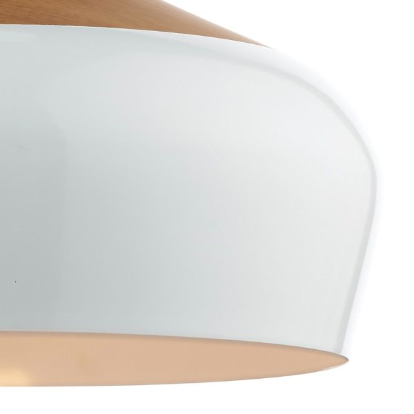 Gaucho 1 Light Pendant White Large - Image 4