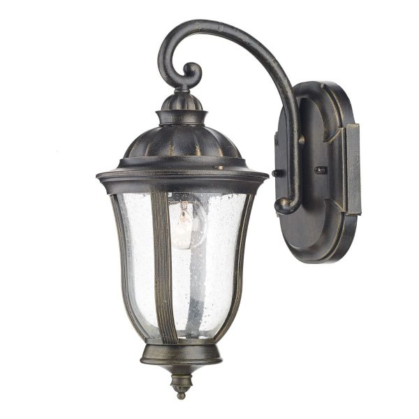 Johnson Wall Bracket Lantern Black Gold IP44