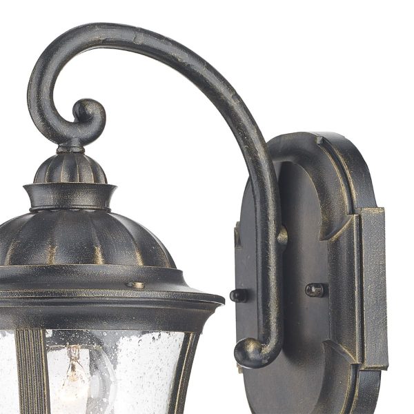 Johnson Wall Bracket Lantern Black Gold IP44 - Image 3