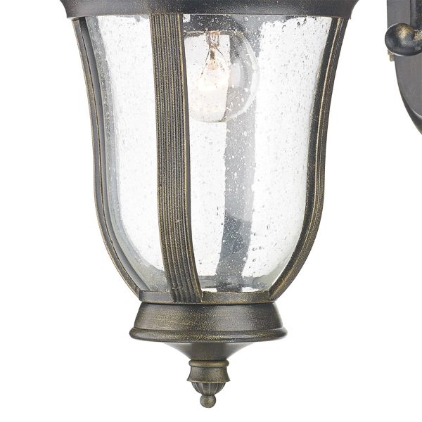 Johnson Wall Bracket Lantern Black Gold IP44 - Image 2