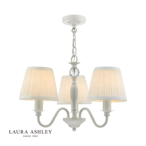 Laura Ashley - Ellis 3 Light Pendant Grey with Shades