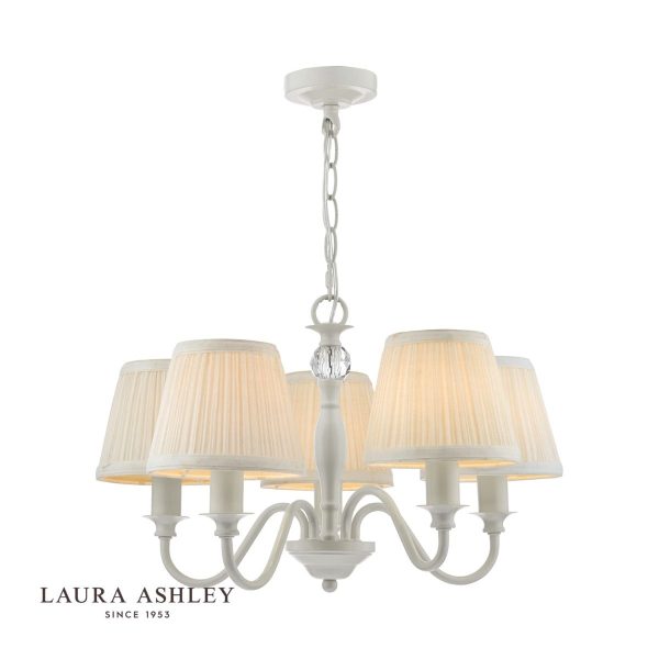 Laura Ashley - Ellis 5 Light Pendant Grey with Shades