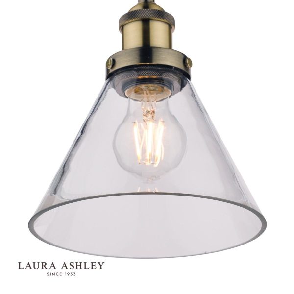 Laura Ashley Isaac Antique Brass 1 Light Pendant Ceiling Light - Image 2