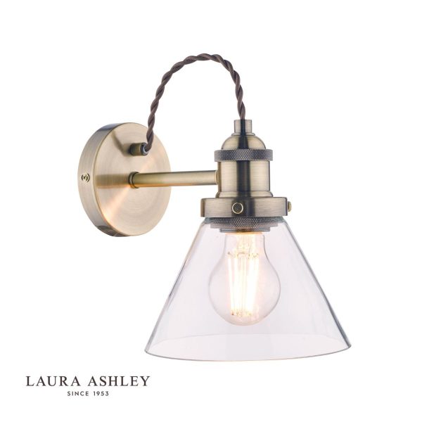 Laura Ashley Isaac Antique Brass 1 Light Wall Light