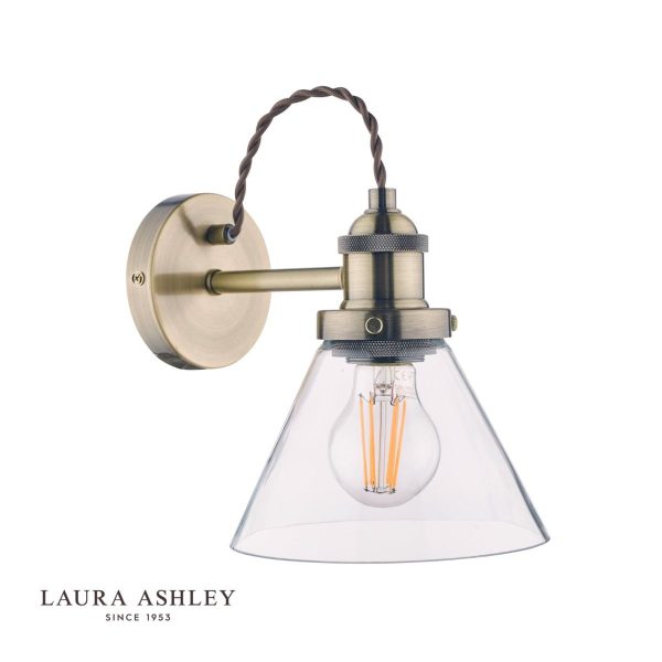 Laura Ashley Isaac Antique Brass 1 Light Wall Light - Image 2