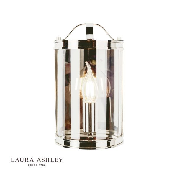 Laura Ashley - Harrington Wall Light Polished Nickel Glass