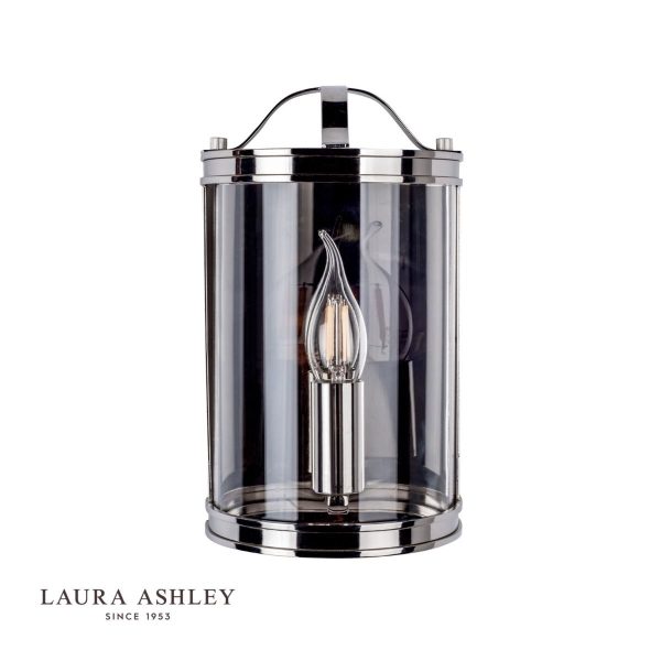 Laura Ashley - Harrington Wall Light Polished Nickel Glass - Image 2