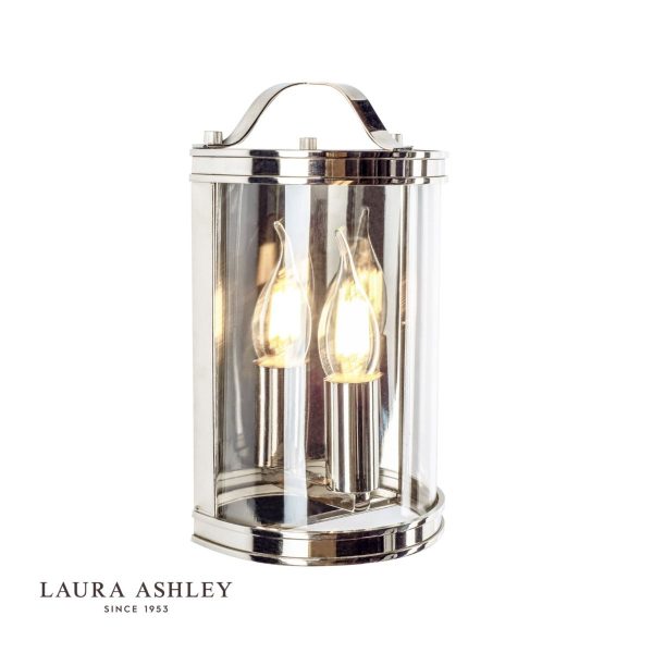 Laura Ashley - Harrington Wall Light Polished Nickel Glass - Image 3