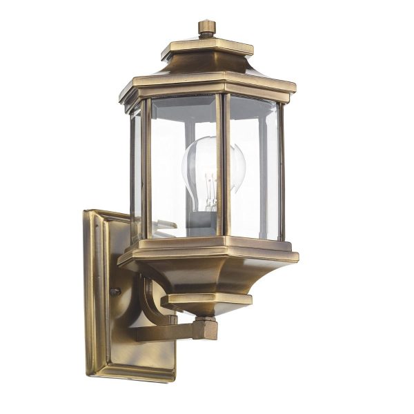 Ladbroke Lantern Antique Brass complete with Bevelled Glass IP44