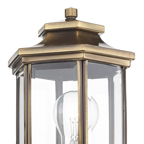 Ladbroke Lantern Antique Brass complete with Bevelled Glass IP44 - Image 2