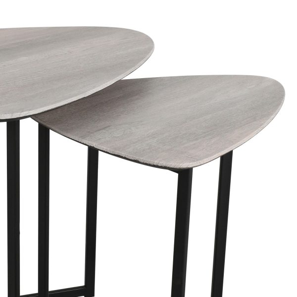 Mibello Nest Of 2 Side Tables Silvered Oak - Image 3