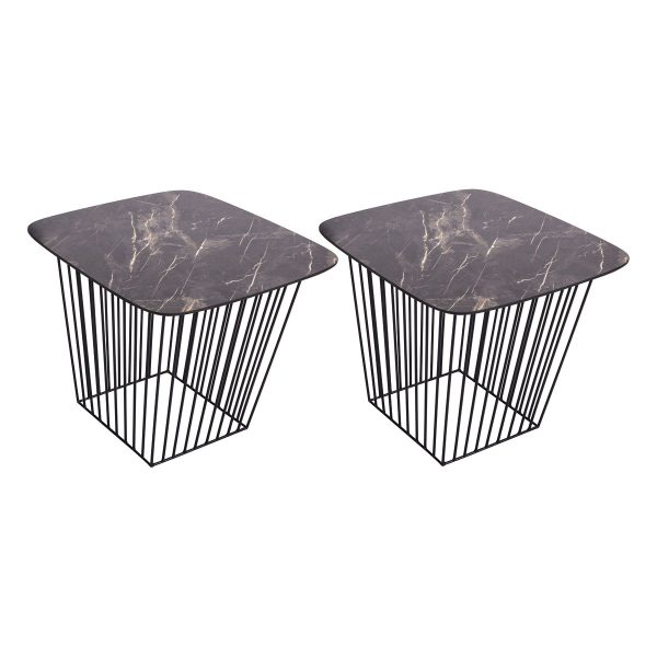 Veila Pack Of 2 Tables Dark Marble