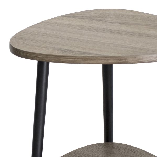 Vigo Side Table With Shelf Oak Style Veneer