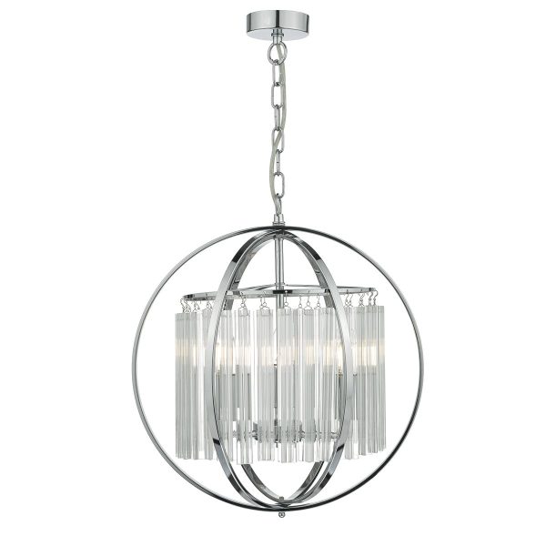 Abdul 3 Light Pendant Polished Chrome - Image 4