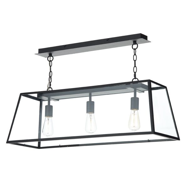 Academy 3 Light Pendant Black - Image 4