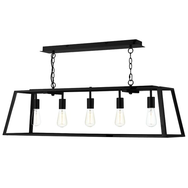 Academy 5 Light Pendant Black - Image 3