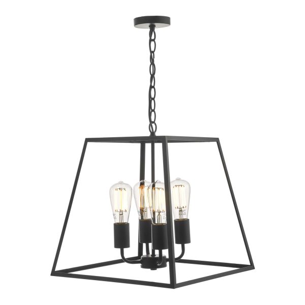 Academy 4 Light Lantern Black