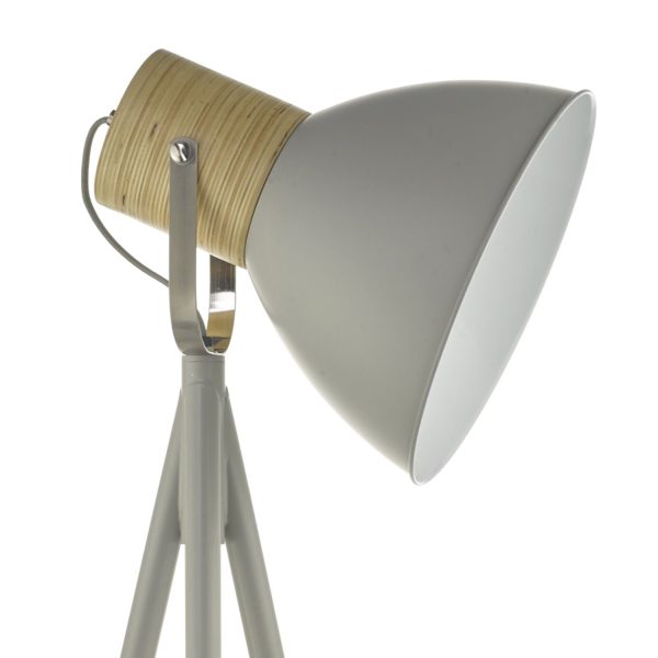 Adna Floor Lamp Grey & Wood - Image 3