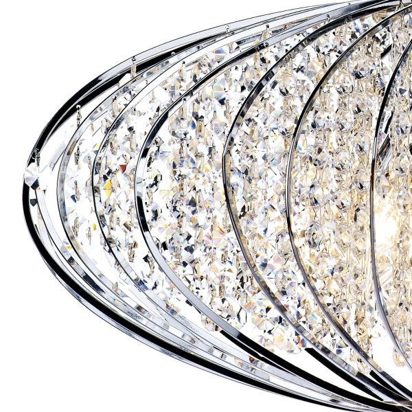 Adriatic 5 Light Pendant Polished Chrome and Faceted Crystal - Image 3