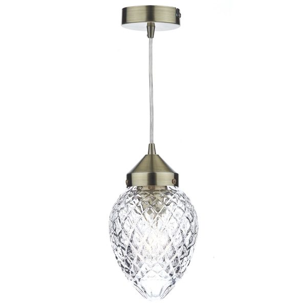 Agatha 1 Light Pendant Antique Brass - Image 3