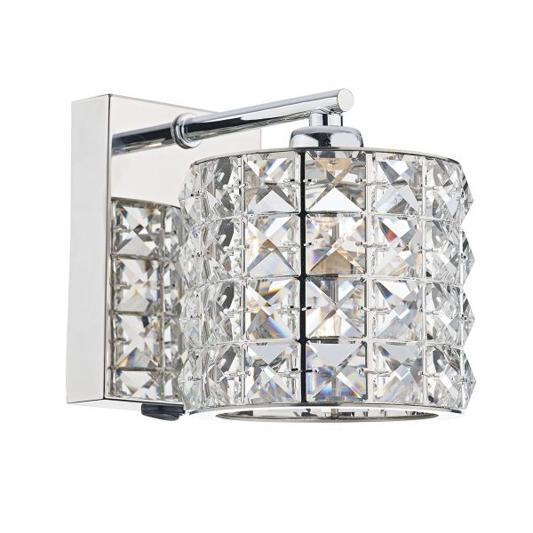 Agneta Wall Light Polished Chrome and Clear Faceted Crystal - Image 3