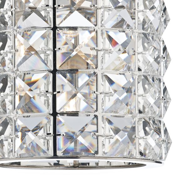 Agneta Wall Light Polished Chrome and Clear Faceted Crystal - Image 2