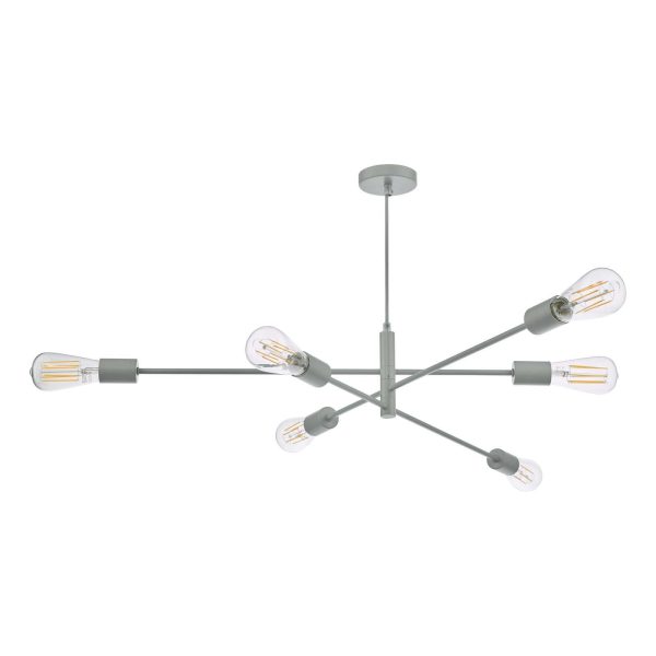 Alana 6 Light Armed Fitting Matt Grey - Image 2