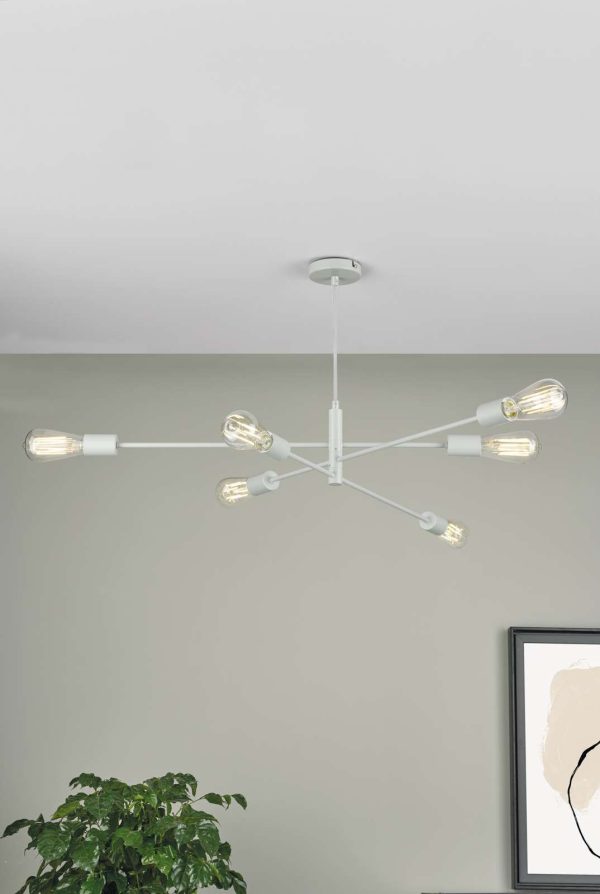 Alana 6 Light Armed Fitting Matt Grey - Image 5