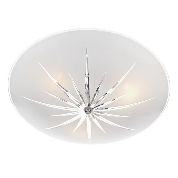 Albany 3 Light Flush White/ Polished Chrome - Image 3