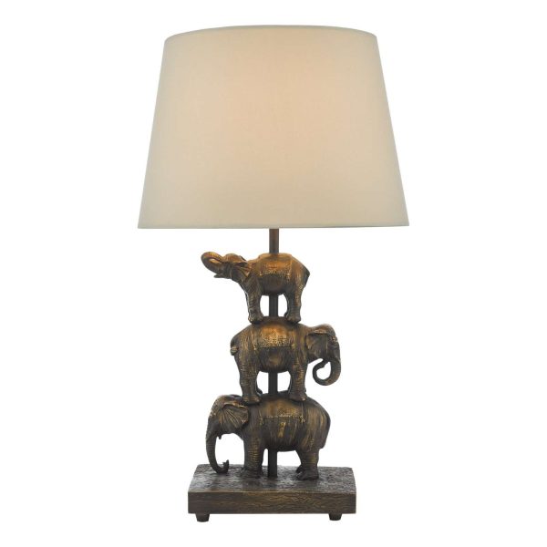 Alina Elephant Table Lamp Antique Bronze With Shade - Image 5