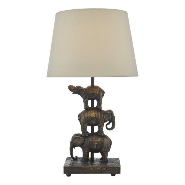 Alina Elephant Table Lamp Antique Bronze With Shade - Image 6