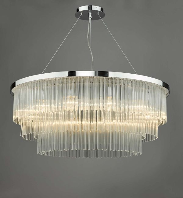 Alpheios 12 Light Chandelier Polished Chrome Glass - Image 4