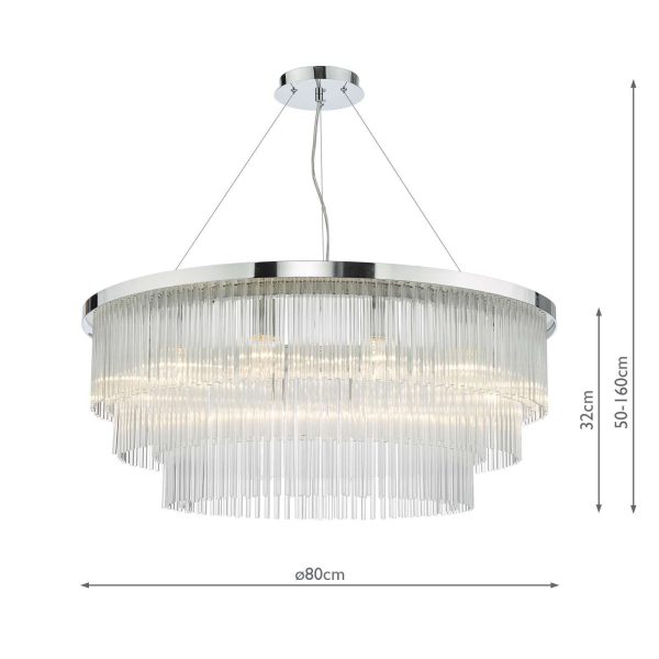 Alpheios 12 Light Chandelier Polished Chrome Glass - Image 6