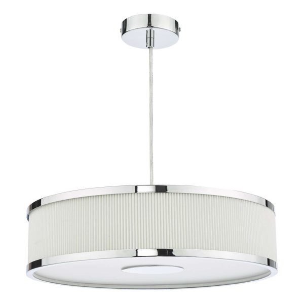 Alvaro 3 Light Single Pendant Polished Chrome Ivory - Image 2