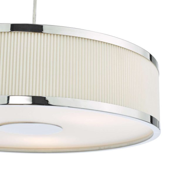 Alvaro 3 Light Single Pendant Polished Chrome Ivory - Image 3