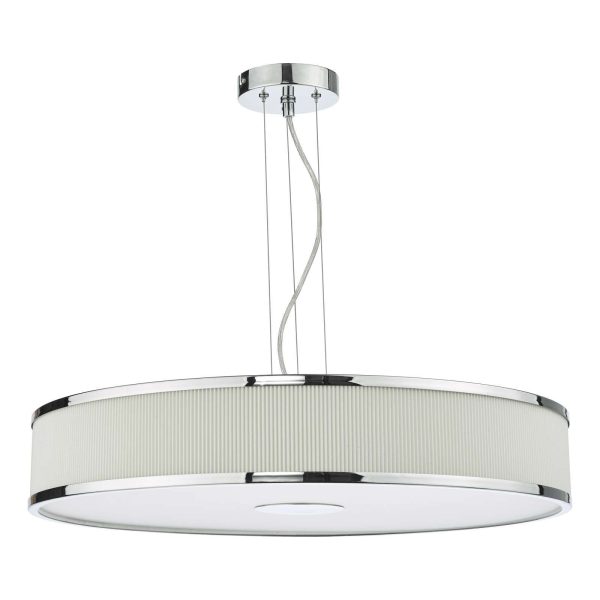 Alvaro 6 Light Single Pendant Polished Chrome Ivory - Image 2